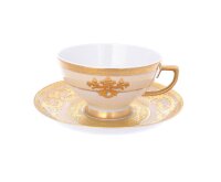 Falkenporzellan Alena 3D Crem Gold Constanza набор 6 чашек 250мл с блюдцами для чая