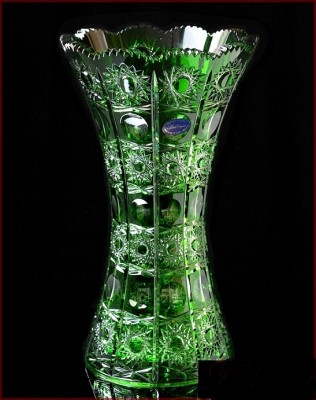 Хрусталь Цветной Снежинка Зеленый ваза для цветов 31см Хрусталь Цветной Снежинка Зеленый ваза для цветов 31см 