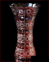 Хрусталь Цветной Снежинка Рубин ваза для цветов 31см