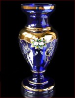 Синяя Лепка Смальта ваза для цветов 31см Амфора