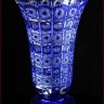 Хрусталь Цветной Снежинка Синий ваза для цветов 41см