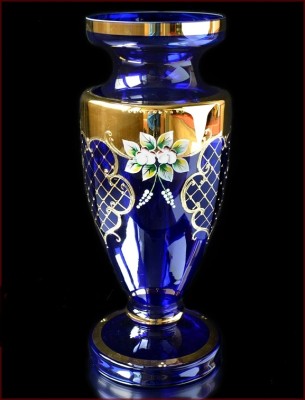 ваза для цветов Кубок Синяя Лепка Смальта Синяя Лепка Смальта ваза для цветов 31см