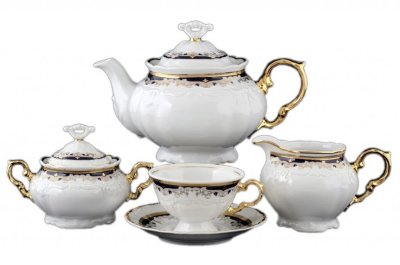 Thun - чайный сервиз 17 предметов Тхун Мария Луиза Синяя Лилия чайный сервиз на 6 персон 17 предметов
