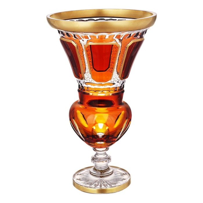 Германия Arnstadt Kristall "Antike Amber" ваза для цветов 44см