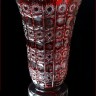 Хрусталь Цветной Снежинка Рубин ваза для цветов 31см 25503