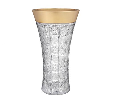 Хрусталь Снежинка с Золотом ваза для цветов 30,5см Хрусталь Снежинка с Золотом ваза для цветов 30,5см 