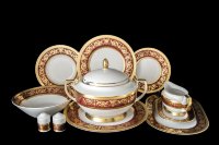 Falkenporzellan Imperial Bordeaux Gold столовый сервиз на 6 персон 26 предметов