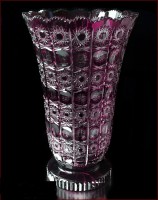 Хрусталь Цветной Снежинка Аметист ваза для цветов 31см