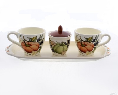 Итальянская керамика Тыква набор для чаепития 5 предметов Итальянская керамика Тыква набор для чаепития 5 предметов