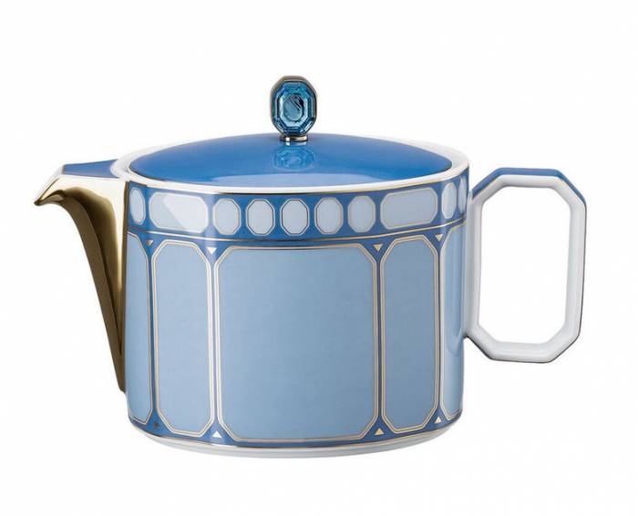 Чайник заварочный 750 мл Rosenthal «Swarovski Signum Azure» — немецкий премиальный фарфор