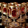 Цветной Хрусталь с Золотом Классик Рубин набор бокалов 350мл 6 штук 