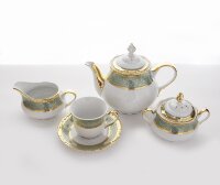Констанция Бирюзовая сервиз чайный на 6 персон 15 предметов