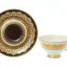Falkenporzellan Agadir Brown Gold набор 6 чашек 250мл с блюдцами для чая