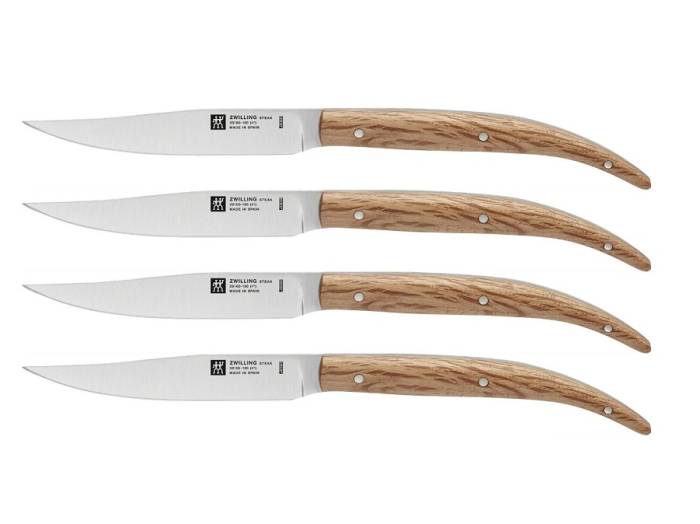 Zwilling J.A Henckels Германия набор стейковых ножей с дубовой рукояткой 4шт