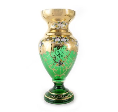 Зеленая Лепка Смальта ваза для цветов 30см Зеленая Лепка Смальта ваза для цветов 30см