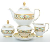 Falkenporzellan Viena Seladon Gold чайный сервиз на 6 персон 15 предметов