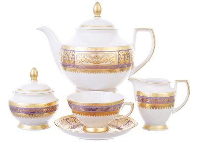 Диадем Вайлет Крем Голд - чайный сервиз 6 персон Falken Porzellan Diadem Violet Creme Gold чайный сервиз на 6 персон 15 предметов