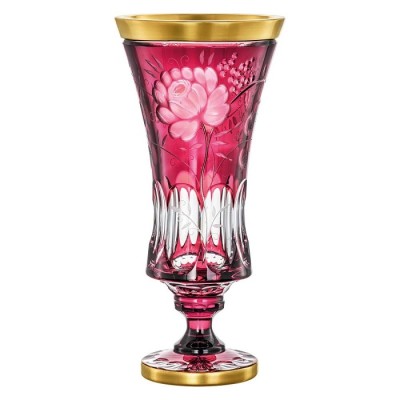 Arnstadt Krystall - цветочница Примароуз Голд Рубин хрустальная цветочница Германия