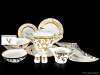 Falkenporzellan Tosca White Gold столовый сервиз на 6 персон 27 предметов