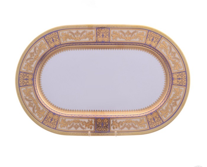 Falkenporzellan Diadem Violet Creme Gold блюдо овальное 36см