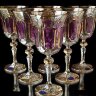 Цветной Хрусталь с Золотом Классик Фиолетовые набор бокалов 220мл (высота 21см) 6 штук