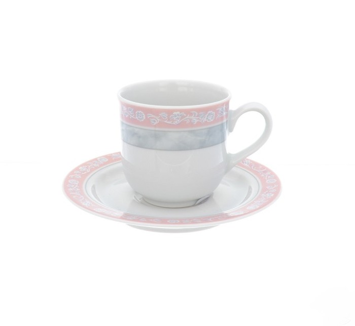 Тхун Яна Серый Мрамор набор чашек с блюдцами для кофе 85мл 6 штук