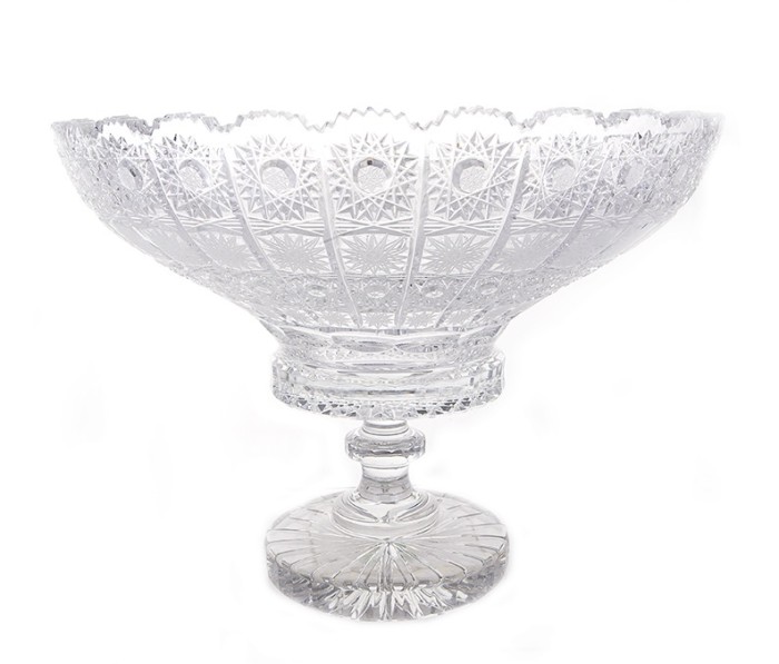 Хрусталь Снежинка Glasspo ваза для фруктов 35,5см на ножке