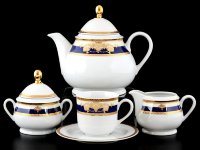 Тхун Яна Кобальтовая Лента чайный сервиз на 6 персон 15 предметов