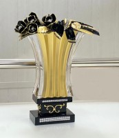 Cevik Group Золото с Черными цветами ваза для цветов 40см