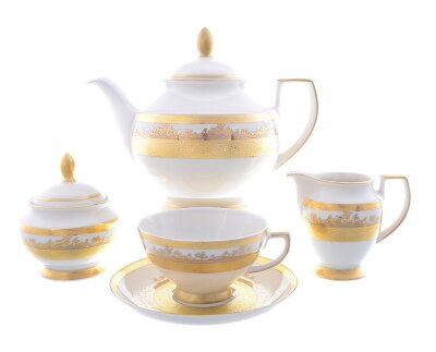 Крем Голд 9320 - чайный сервиз 6 персон Falken Porselan Cream Gold 9320 чайный сервиз на 6 персон 15 предметов