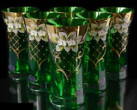 Зеленая Лепка Смальта набор стаканов 300мл 6 штук 15см