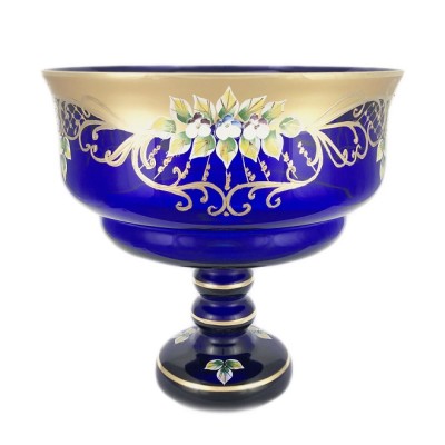 Синяя Лепка Смальта ваза для фруктов 30см Синяя Лепка Смальта ваза для фруктов 30см 