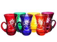  Цветной хрусталь  набор стаканов для чая 150 мл 6 штук Армуды
