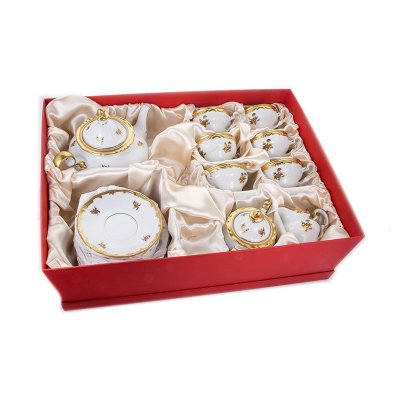 Роза Золотая чайный сервиз 6 персон Веймар Роза Золотая 1007 сервиз чайный на 6 персон 21 предмет в подарочной упаковке