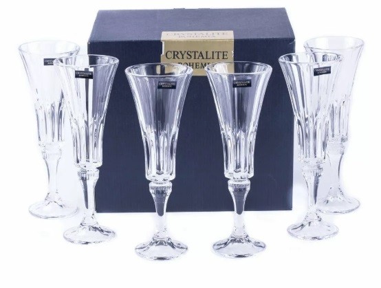 Чехия Crystalite Bohemia "Веллингтон" набор фужеров 180 мл 6 штук