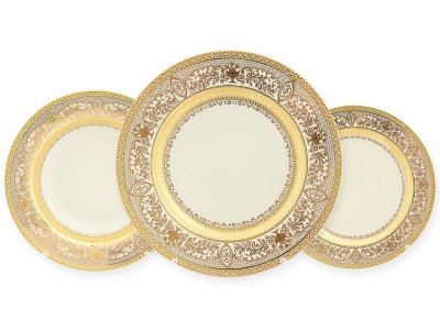 Маджестик Крем Голд - набор тарелок 18 штук FalkenPorzellan Majestic Cream Gold набор тарелок 18 штук