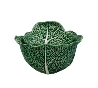Бордалло Cabbage Зеленая супница с крышкой 3л