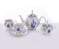 Бернадотт Синие Розы 4074 сервиз чайный на 6 персон 15 предметов