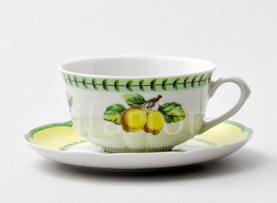 Thune (Тхун) чнабор чайных пар с фруктами Чешский фарфоровый чайный набор с фруктами