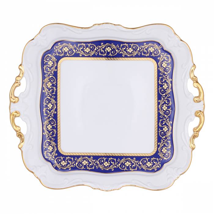 Bavaria Porcelain Кобальт блюдо квадратное 30см