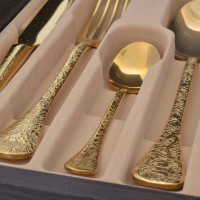 Brignani Luca Spring Full Gold  набор столовых приборов на 6 персон 24 предмета
