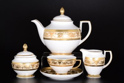 Империал Крем Голд - чайный сервиз 6 персон Falken Porzellan Imperial Creme Gold чайный сервиз на 6 персон 15 предметов