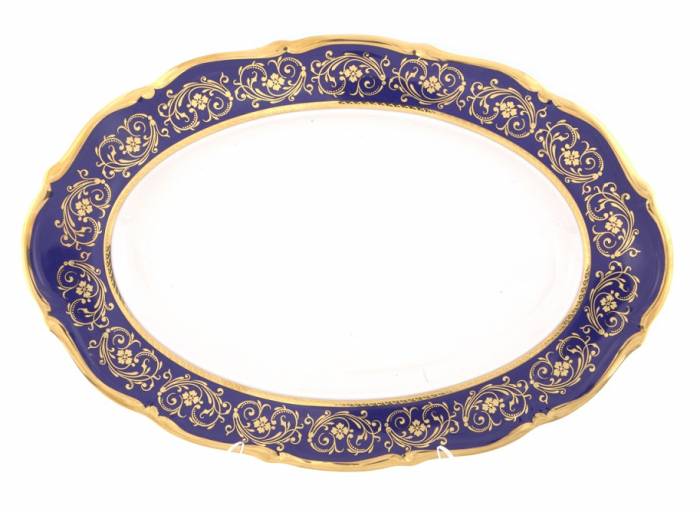 Bavaria Porcelain Кобальт блюдо овальное 38см