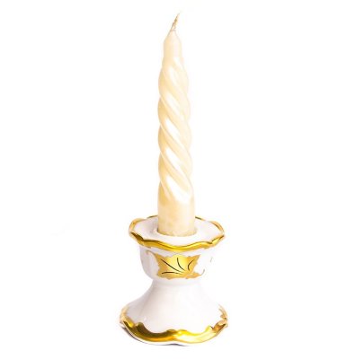 Веймар Белый Кленовый Лист 408 подсвечник на одну свечу Веймар Белый Кленовый Лист 408 подсвечник на одну свечу