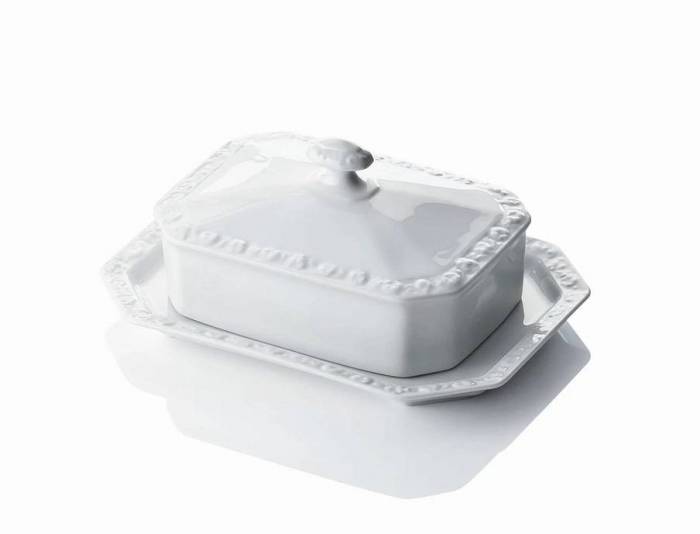 Масленка с крышкой на 250гр Rosenthal "White Maria" — премиальный немецкий фарфор