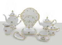 Веймар Роза Золотая 1007 сервиз чайный на 12 персон 55 предметов