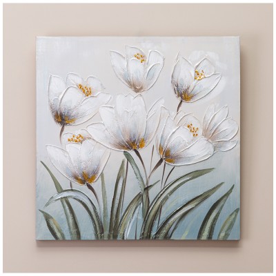 Картина Белые цветы 60х60см    