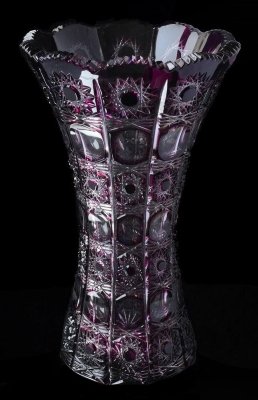 Хрусталь Цветной Снежинка Аметист ваза для цветов 26см Хрусталь Цветной Снежинка ваза для цветов 26см