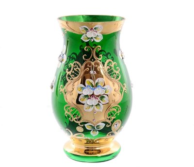 Зеленая Лепка Смальта ваза для цветов 22см E-V 14719 Зеленая Лепка Смальта ваза для цветов 22см E-V 14719