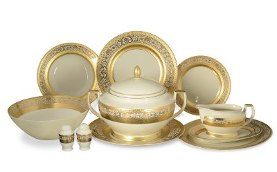 Роял Голд Крем - столовый сервиз 6 персон Falken Porselan Royal Gold Cream столовый сервиз на 6 персон 27 предметов